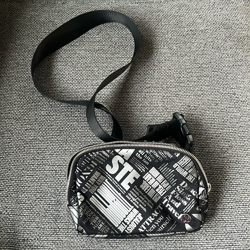 Black and Gray Lululemon Purse
